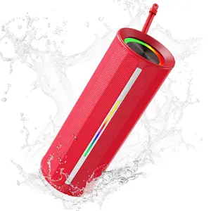 【Live-Song】Portable Bluetooth Speaker VOCH J26, Wireless Stereo Sound with Dynamic RGB Lights, TF Card USB AUX FM Support, Long Playtime Speaker for Home Party Outdoor Travel