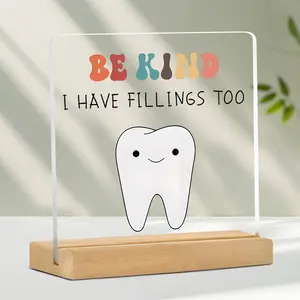 Dental Clinic Decoration Sign, Fun Dentist Home Office Acrylic Plaque, Friendly I Have Fillings Sign, Dental Decor for Offices & Homes