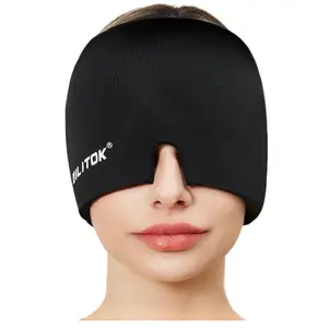 Wearable Relief: Black Gel Ice Head Wrap for Migraines & Tension. Dual Hot & Cold Therapy Eye Mask – The Viral Solution for Sinus Relief, Puffy Eyes, and Total Stress Melt-Away.