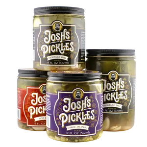 4 Pack - Variety "Starter Pack" - Heritage Dill Whole & Slices, Hot Dill, Garlic Jalapeno | ships on ice Mon-Wed