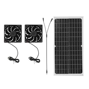 Solar Exhaust Fan Kit with 16W Solar Panel 2 High Speed Brushless DC Fan Solar Powered Vent Fan for Greenhouse Chicken Coop Attic Barn Shed