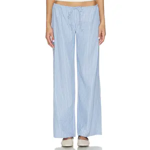 MORE TO COME Lyrica Drawstring Pant in Blue Stripe