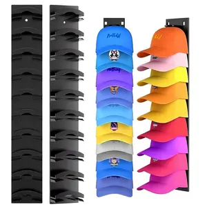 2 Pack Hat Organizer for Caps,  Hat Rack for Wall with Strong Adhesive Hold up to 20 Hats, Hat Hanger Holder Display for Door Closet, Storage Multilayer Two Mounting Summervibes