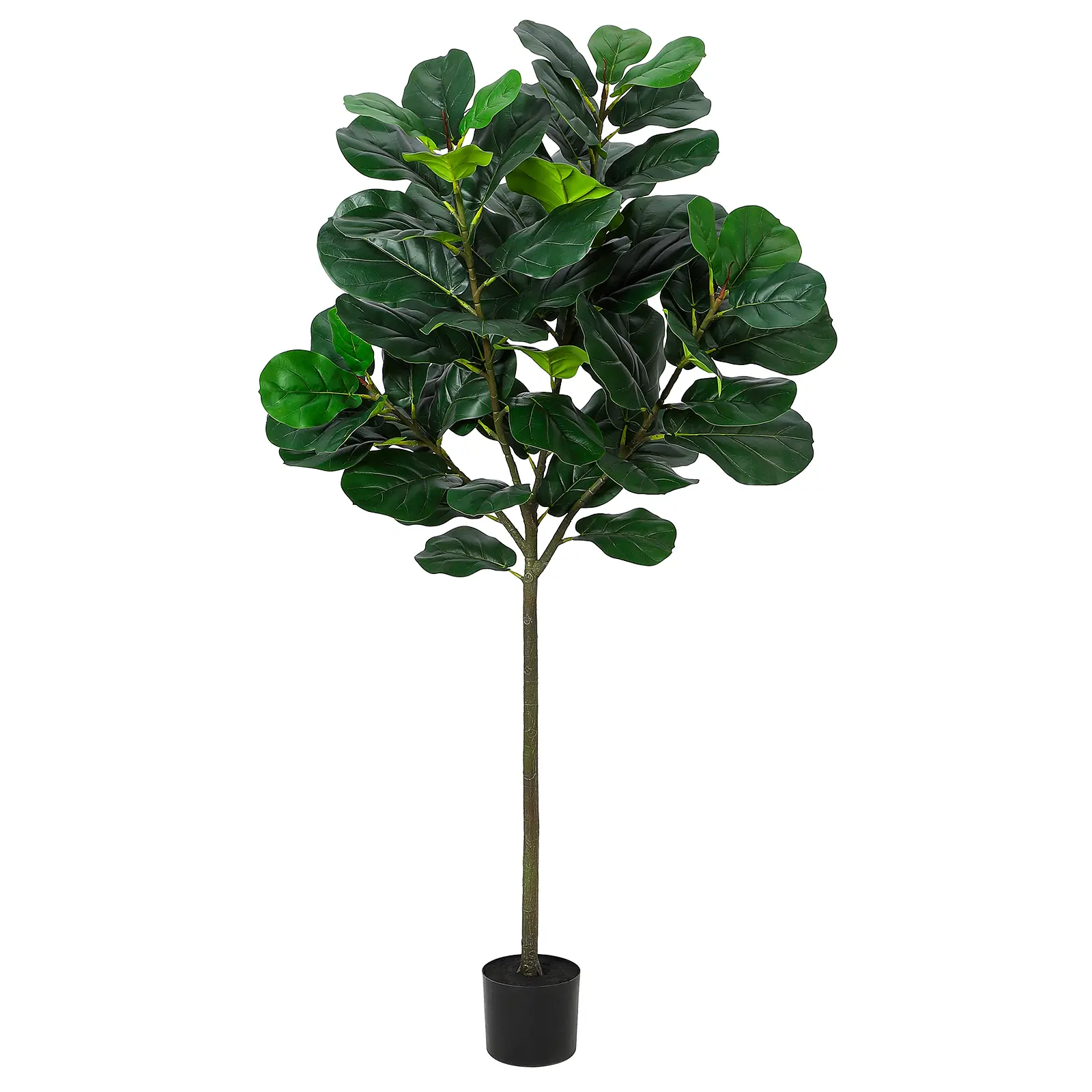 5 Ft Lifelike Fake Fiddle Leaf Fig Tree - Faux Ficus Lyrata with 62 Fiddle Leaves & Decorative Fruit, Tall Large Potted Indoor Artificial Tree for Living Room & Office Decor, Housewarming Gift, Lifelike Fake Plant, Indoor Artificial Trees