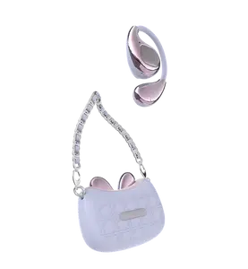 YX46 Ear Hook Wireless Earbuds Stylish Handbag Shaped Charging Case With Chain For Women Clear Stereo Sound Portable Design For Daily Outfit Sports Leisure Use