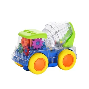 Kiddo Toys Cement Truck Construction Truck Musical Transparent Moving Gears Bump and Go Car