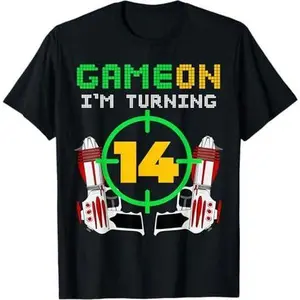 14TH Birthday Laser Tag Birthday Game On I'm Turning 14 Year T-Shirt