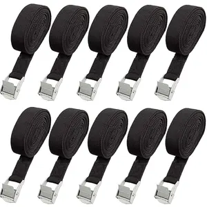 10 Pack Lashing Straps 16ft x 1" Tie Down Straps Cam Buckle Straps Heavy Duty Secure Straps up to 600 lbs for Kayak, Cargo, Luggage, Cinch, Canoe, Bicycles, ,