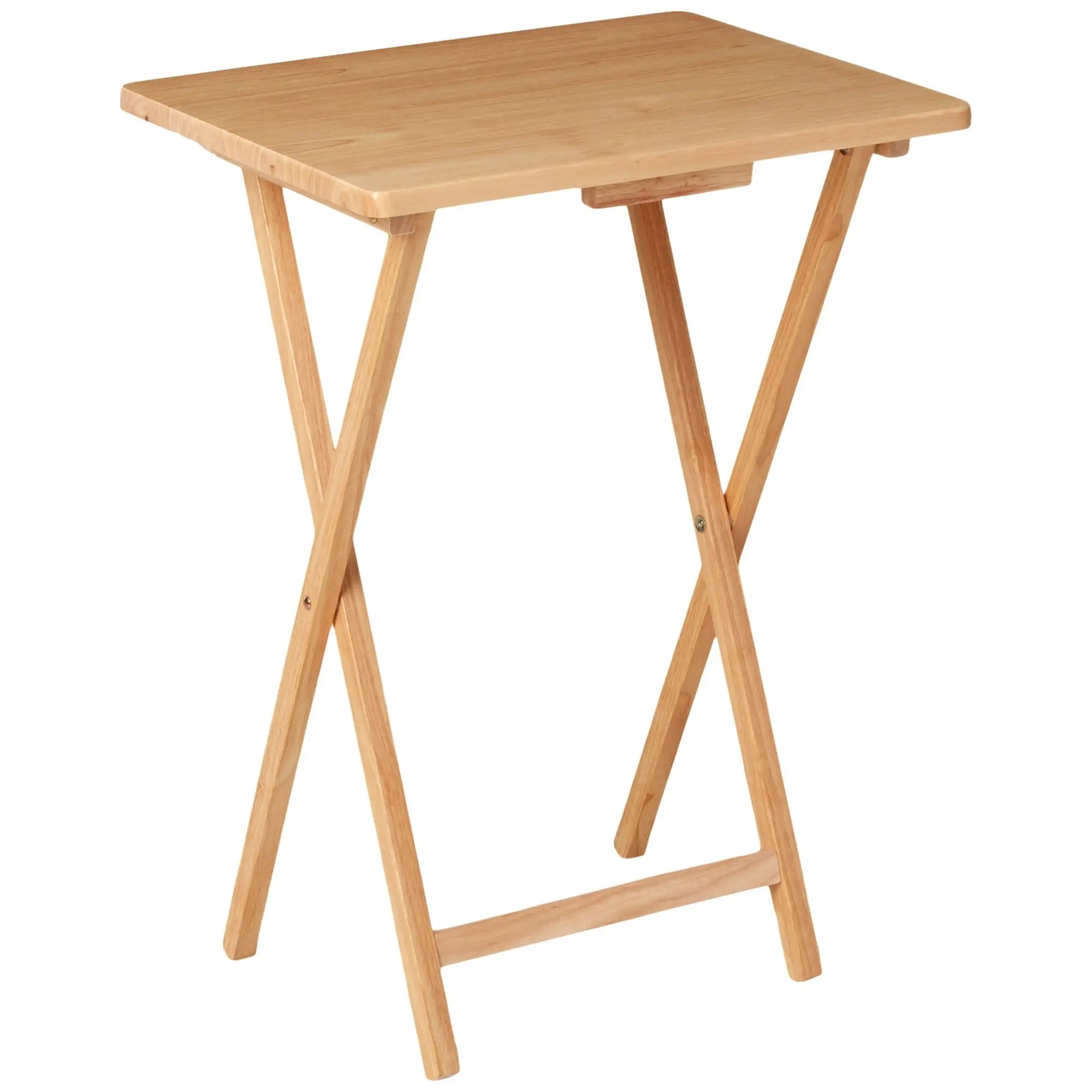Multi-Purpose Folding TV Tray Table Compact & Sturdy Natural Color Wooden Design for Easy Storage and Use Ideal for Small Areas