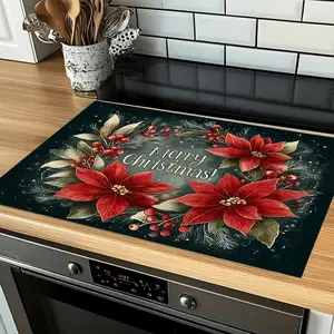 Christmas Theme Silicone Oven Mat, Absorbent Non-Slip Kitchen Heat Insulation Pad, Holiday Decor Essential, Adds Festive Atmosphere