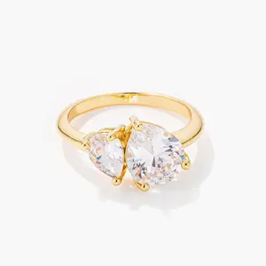 2.75ct Gold Plated Double CZ Ring