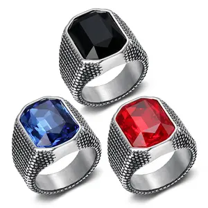 1pc European and American Fashion Simple Stainless Steel Synthetic Zircon Ring Is A Daily Elegant Gathering Men's Ring Accessory, The Perfect Gift for Couples, Friends, Boyfriends, Father's Day, Birthdays. Jewelry Suitable for Daily Wear