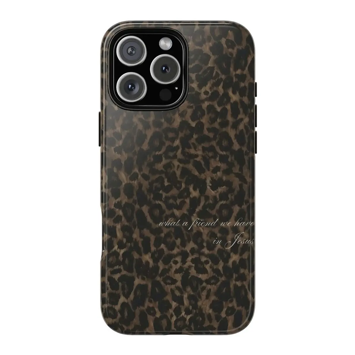 Magsafe Jesus Saves Leopard Luxe Case- Faith Statement Neutral Glam, Magsafe Compatible, Love God Compatible with iPhone 17 16 15 14 13 12 11 X Plus/Air/Pro Max/Pro, Tough Phone Case