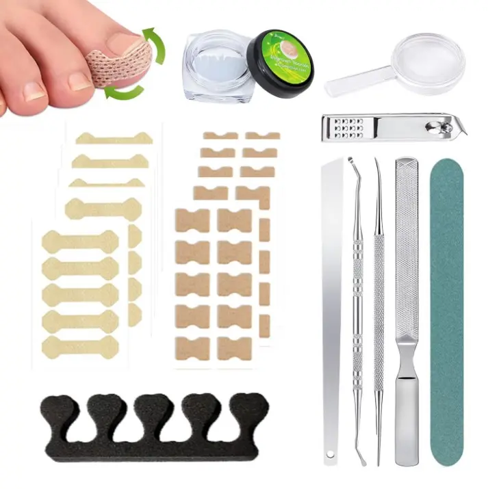 Ingrown Toenail Corrector Set with Magnifier and Correction Strips, Professional Ingrown Toenail Treatment Tools Set, Safe and Effective Nail Care for Home Use