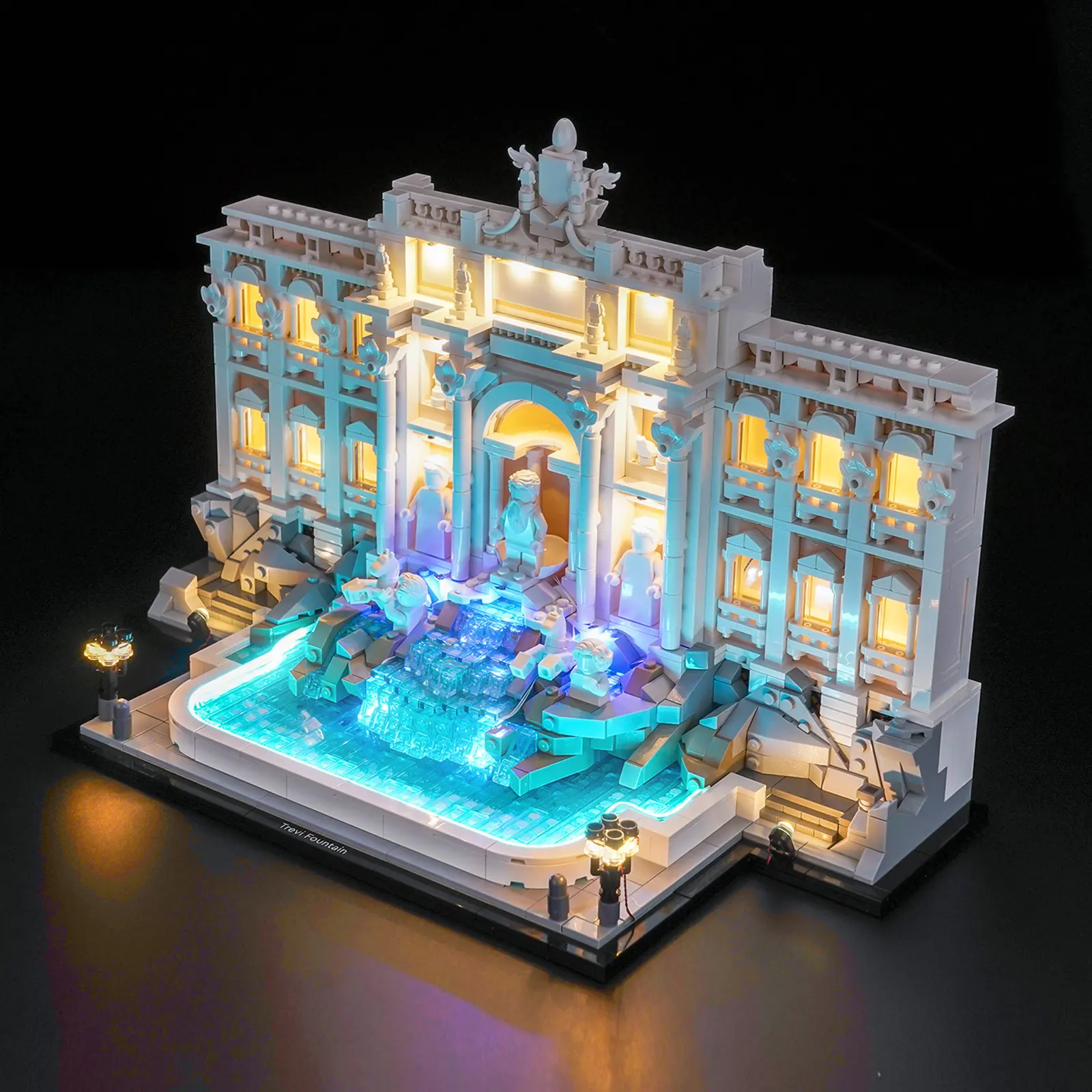 Unisex LED Lighting Kit for Lego Architecture Trevi Fountain Building Set-21062, 5V Anti-Heat Warm White Illuminations, 50cm USB Cable, Flame-Resistant Plastic, Easy-Install DIY Assembly, Decorative Toy Decor Gift for 12 Months+ & 12 Years Above Kids