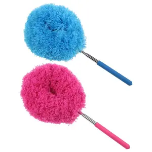 Long Feather Duster Dusting Tool With Bendable Head Extendable Dust Remover With Bendable Head For Cleaning Ceiling Fan Steel Adjustable