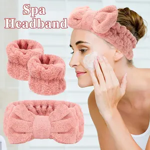 Headband Wristband for Washing Face Microfiber Makeup Towel Hair Bands Washband Scrunchies Absorbent Wrist Sweatband Soft Headband