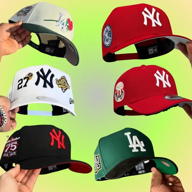 New Era New York Yankees 9FORTY A-Frame Snapback Hat – White Crown Red Brim – Adjustable MLB Baseball Cap