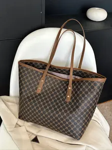 Women's Elegant Geometric Print Commuter Tote Bag, Large Capacity Shoulder Bag, High-Quality Multi-Functional Casual Handbag for Daily Use, Stylish Versatile Bag