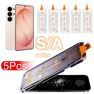 5-Pack Ultrasonic Fingerprint Unlock Compatible with Samsung Galaxy S26 Ultra S25 Edge S24 S23 S22 S21 A56 A55 A54 A53 A36 A35 A34 A26 A25 A16 A15 A06 A05 5g, 9h HD Tempered Glass Screen Protector with Dust-Free Film