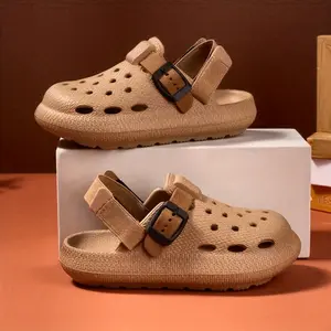 New Soft-Soled, Non-, And Durable Home And Outdoor Casual Sandals Children, Featuring a Half-Drag Design with a Heel Boys, Suitable Beach Use