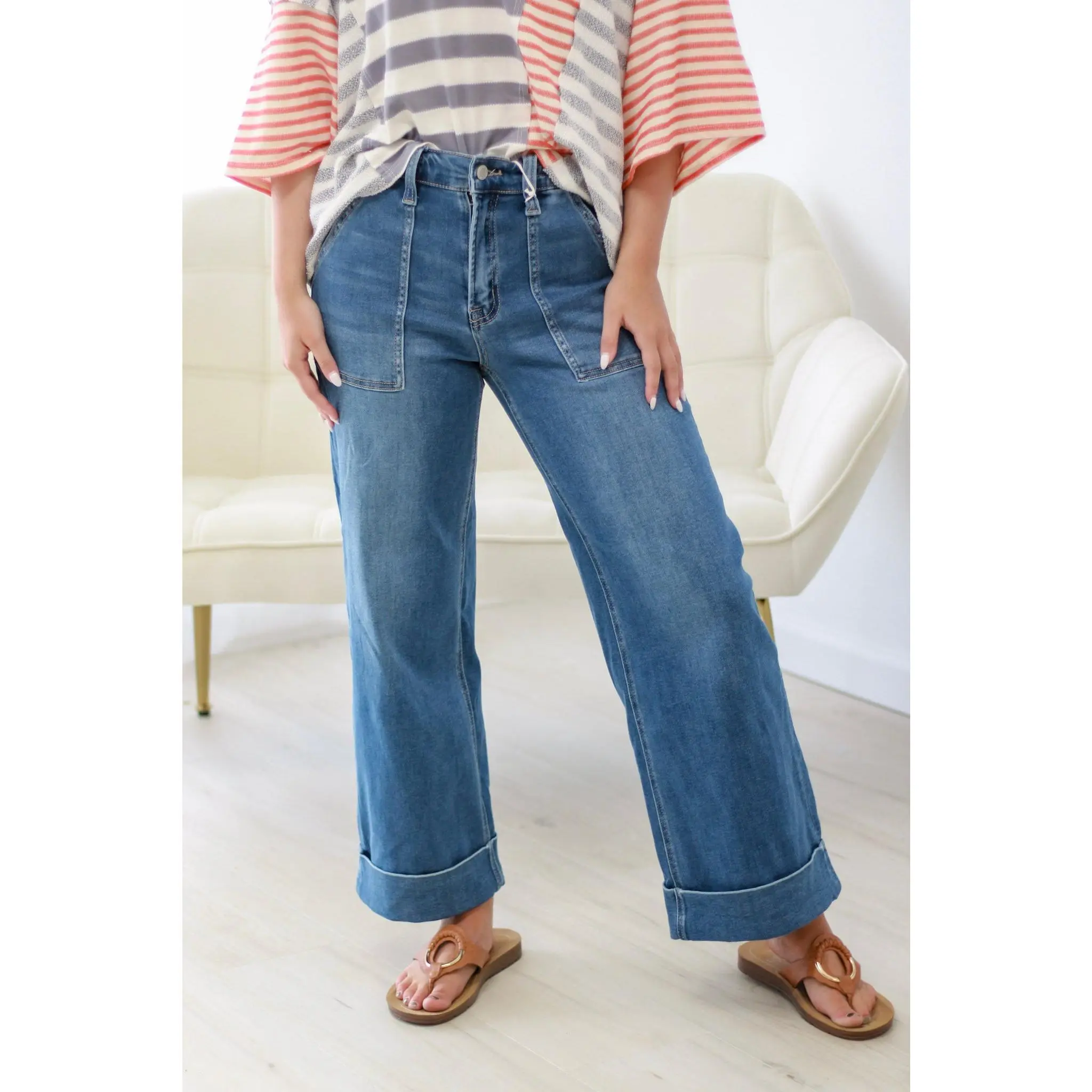 Long Time Coming Wide Leg Jeans by Lovervet