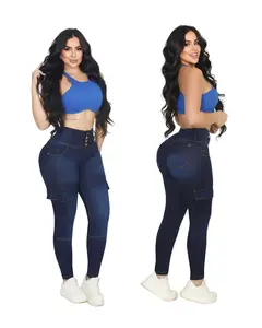 JEANS COLOMBIANO LEVANTACOLA SKINNY CINTURA ALTA 4 BOTONES / COLOMBIAN BUTT LIFTING SKINNY JEANS HIGH WAIST FOUR BUTTONS Comfort Fit