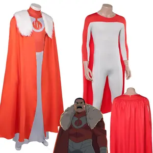 Fantasia Cartoon Invincible Thragg Cosplay Cloak Jumpsuit Men Disfraz Costume Male Superhero Halloween Carnival Party Clothes