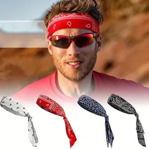 4 Pcs Sports Headband, Elastic Sweat Absorbing Headband, Adjustable Breathable Headband, Anti Slip Sports Headband, Suitable for Both Men and Women, Suitable for Daily Fitness and Yoga