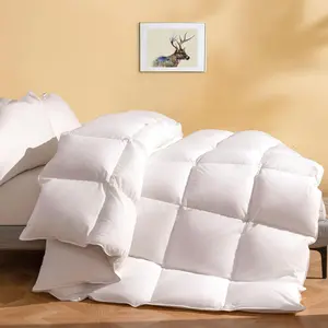 Luxury  Down Fiber Comforter Full Size, Ultra-Soft -Blend Fabric, 750 FP Medium Weight for  Season Hotel Style  Duvet Insert with Ties (82"x86", White)