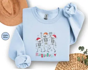 Radiology Christmas Short Sleeve T-SHIRT Or Sweatshirt , Xray Tech MRI CT Tech Gift Holiday  for Radiologic Technologist Staff Classic Cotton