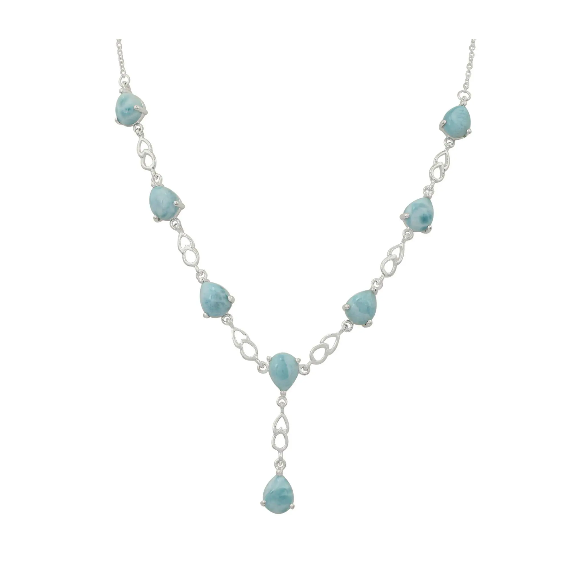 Affinity Gems Larimar Station Necklace, Sterling Affinity Gems Larimar Station Necklace, Sterling