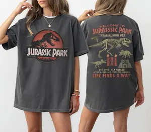 Vintage Jurassic Park Shirt, 90s Dino T-Shirt, Jurassic World Logo Tee, Comfort Colors Graphic Shirt, Adventure, Retro Movie Tee