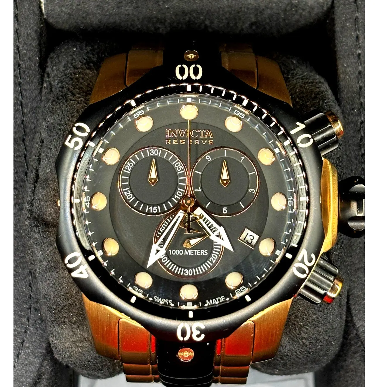 Invicta Reserve Venom 5728 Chronograph Swiss Made 53mm 18K Rose Gold Men’s Watch