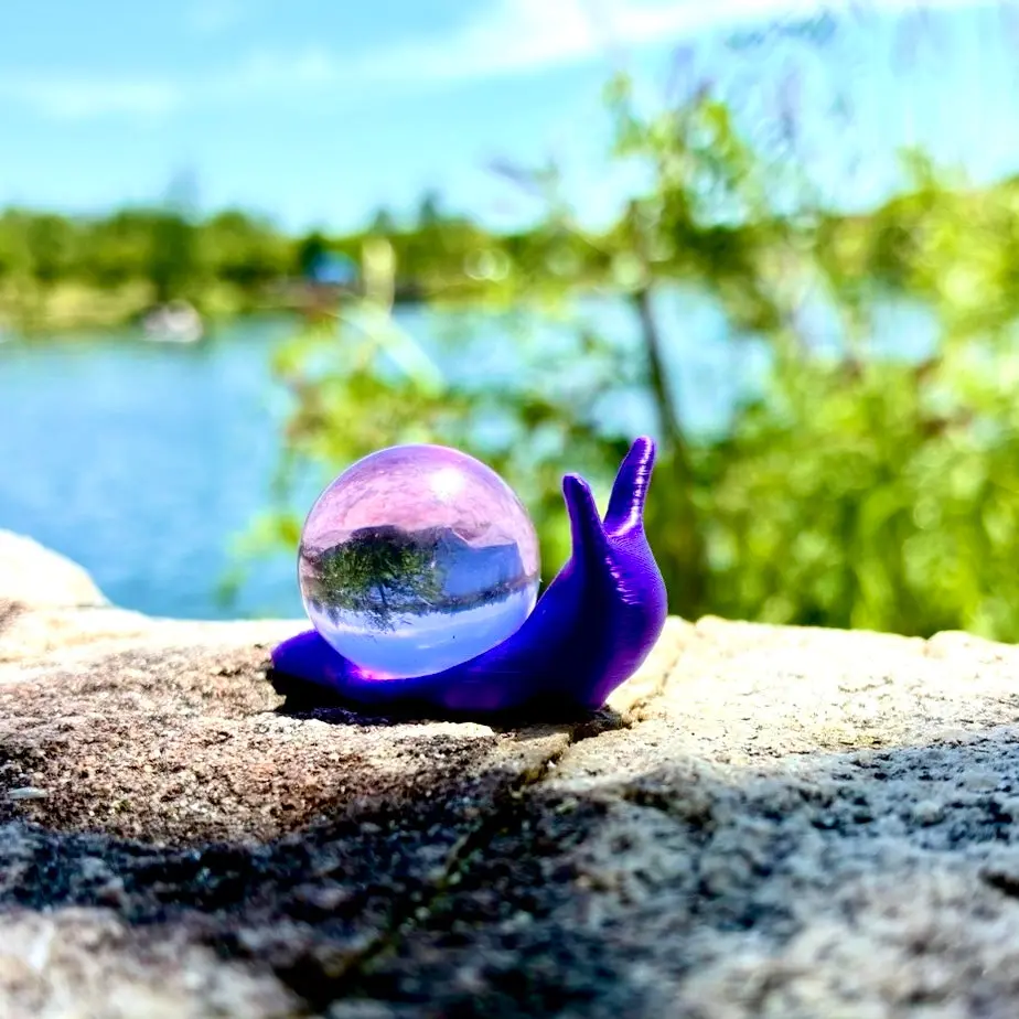Lilac Rain Snarble, snail and marble