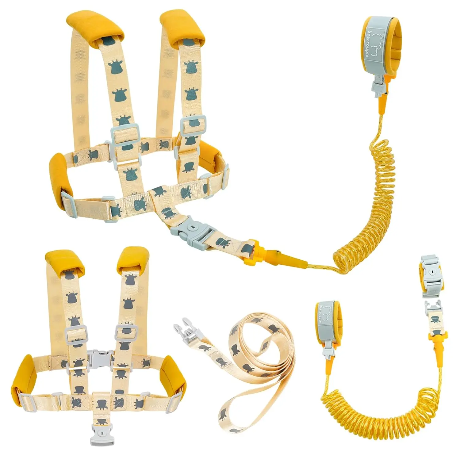 Toddler Leashes + Anti Lost Wrist Link for Kids, 4 in 1 Kid Harness Backpack Leash for Girls Boys, Reflective Kids Anti Lost Leash Cute Baby Harness Belt Strap Foldable Child Safety Leash for Park/Zoo