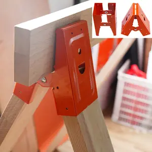2pcs Sawhorse Bracket, Durable & Easy Metal Brackets for Creating Sturdy & Reliable Sawhorses Woodworking Table Bracket Tools