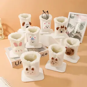 Plush Glasses Case Cute Animal Faux Leather Eyewear Pouch