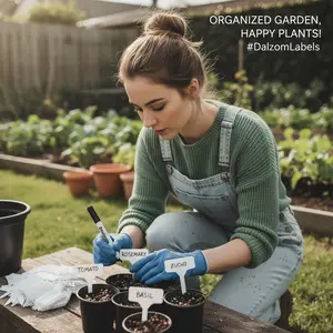 300Pcs 4" Plant Labels with Marker Pen, Waterproof Plastic Plant Tags for Outdoor Seedlings Vegetable Garden Signs Markers Label Stakes (White)