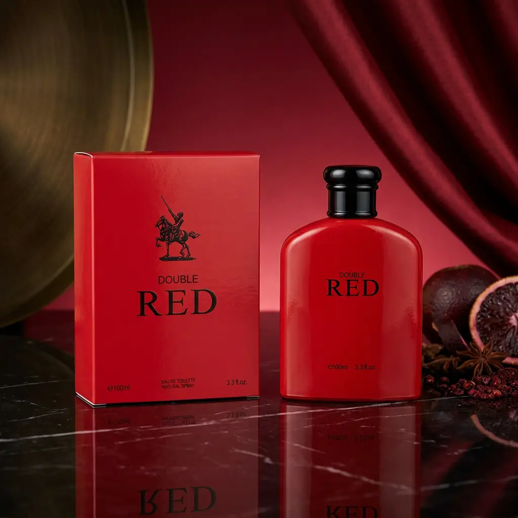 Double Red Eau de Toilette Natural Spray for Men – 100ml / 3.3 fl. oz. | Bold Red Polo Sport Men's Cologne