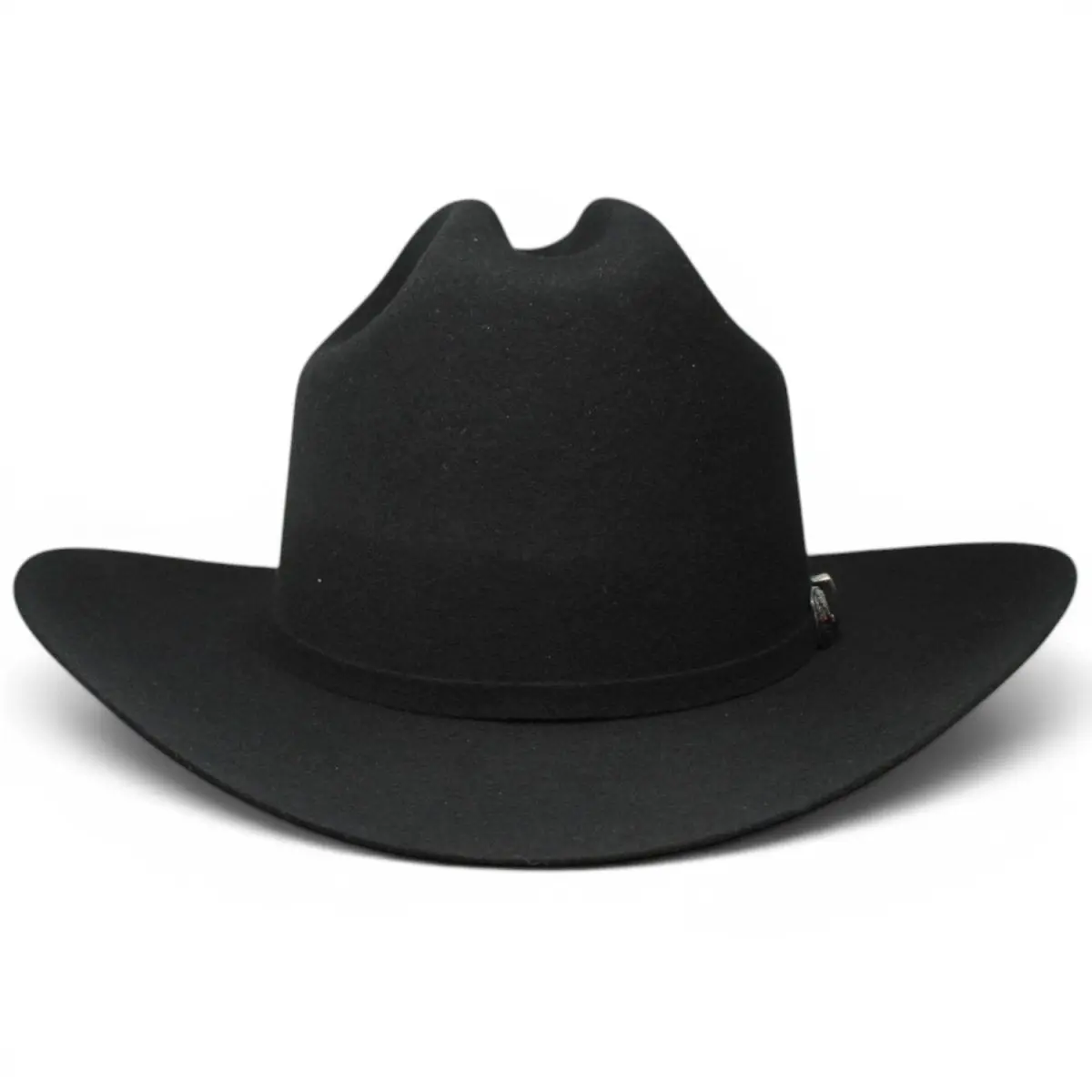 200X  Felt Hat Shape Sinaloa from White Diamonds in black with a feather  "El Innombrable"
