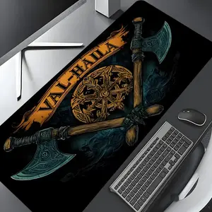 Vintage Viking Pattern Mouse Pad, Rectangle Gaming Mouse Pad, Non-slip Rubber Pad, Desk Decorations for Home Office, Corporate Work Desk Accessories, Desk Accessories