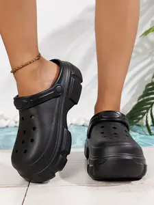 Women's Fashion High Heel Comfortable Sandals, Adjustable Back Support, Detachable Insole, Outdoor Beach Garden Shoes, Casual Hollow Out Slippers