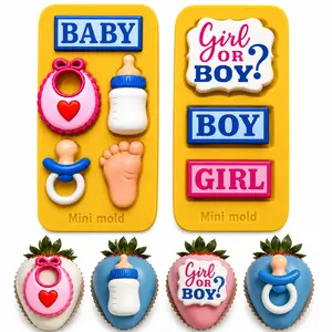 Mini Baby Shower Silicone Mold Set 3 pieces