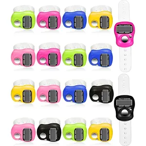 18 Pieces Hand Tally Counter 5 Digital Finger Counter Clickers Resettable Lap Handheld Mechanical Number Click