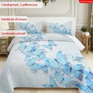 Must-have butterfly bedding set for your room! 🛏️ 3 pieces include 1 bedspread and 2  pillowcases. Available in all sizes, soft fabric and easy to care for