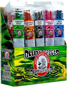 Blunteffects Premium Hand-Dipped Incense Sticks 144 Variety Pack 12 Assorted Scents 11 Long Aromatherapy Sticks for Home Meditation Relaxation Includes Free Holder USA Made - Tranquility