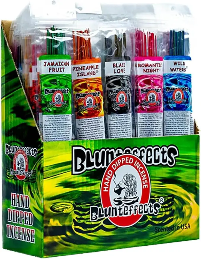 Blunteffects Premium Hand-Dipped Incense Sticks 144 Variety Pack 12 Assorted Scents 11 Long Aromatherapy Sticks for Home Meditation Relaxation Includes Free Holder USA Made - Tranquility