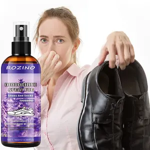 Rozino Deodorizing Spray for Shoes & Socks Lavender Scent Odor Eliminator for Sneakers Boots Lockers Gym Bags 100ml Freshener