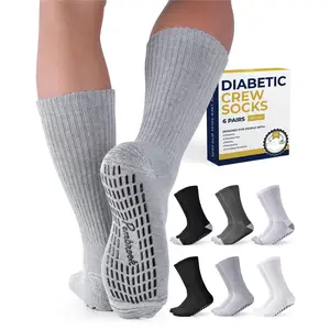 6 Pairs Diabetic Socks With Grippers For Men & Women - 12 Colors Neuropathy| Edema